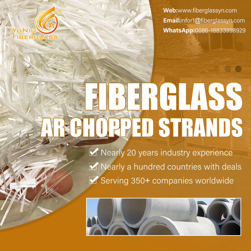 Hilos cortados de fibra de vidrio resistente a los álcalis de alta resistencia mecánica de 12 mm y 24 mm para la construcción